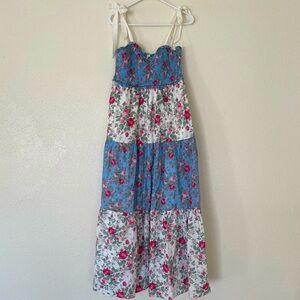Altar’d State Pink and Blue Floral Maxi Dress